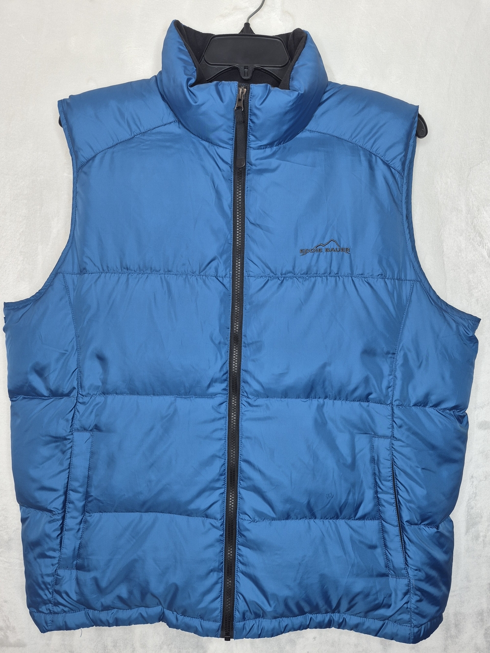 Eddie Bauer Packable Premium Goose Down Puffer Vest Mens Large Blue